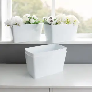 Wham Set 4 Studio 30cm Rectangular Plastic Trough Ice White