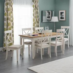 Conklin Solid Wood Base Dining Table Ivory