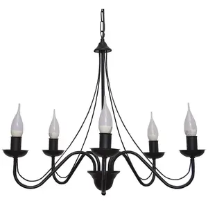 Luminosa Malbo Multi Arm Pendant Ceiling Light Black 60cm