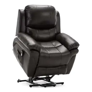 Madison Dual Motor Electric Riser Rise Recliner Bonded Leather Armchair Electric Lift Chair (Brown)