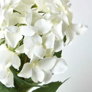 Homescapes Small Cream Artificial Hydrangea Flower in Cream Pot, 38 cm Tall