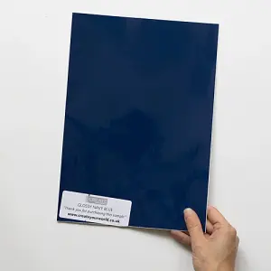 d-c-fix Plain Glossy Navy Self Adhesive Vinyl Wrap Film for Kitchen Doors and Furniture A4 Sample 297mm(L) 210mm(W)