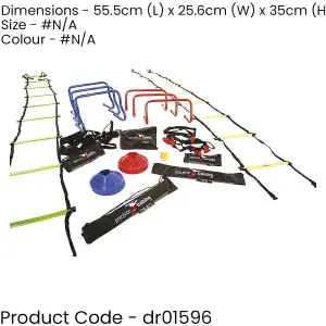 Football Athletics Speed & Agility Kit - Ladder Hurdle Markers Chute Resistance