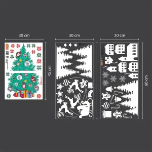 Walplus Magical Xmas Tree and Village Christmas Wall Stickers Living room DIY Home Decorations