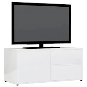 vidaXL TV Cabinet High Gloss White 80x34x36 cm Engineered Wood