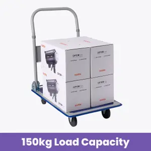 Folding Platform Trolley 150kg, Heavy-Duty Push Cart, Equipment Appliance Furniture Removal Hand Truck with Handle, Anti-Slip Deck