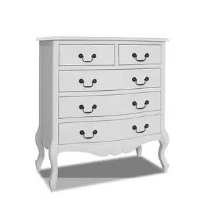 Juliette White Shabby Chic 2 Over 3 Chest of Drawers