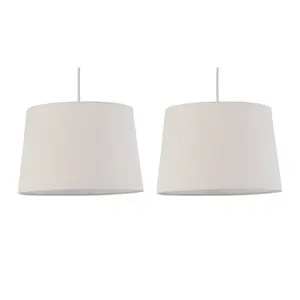 First Choice Lighting Set of 2 Zoey Natural Linen Easy Fit Pendant or Lamp Shades