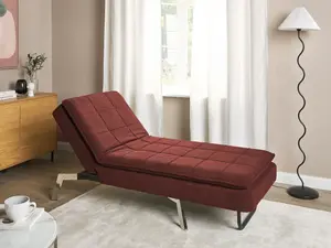 Fabric Chaise Lounge Red LOIRET