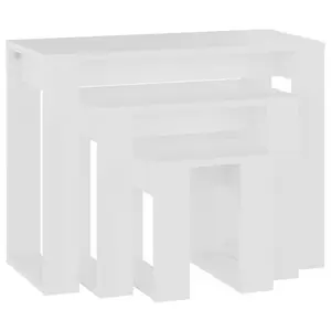 Gobao Nesting Tables 3 pcs Engineered Wood (Set of 3) White / White