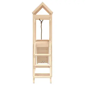 Berkfield Playhouse with Climbing Wall Solid Wood Pine