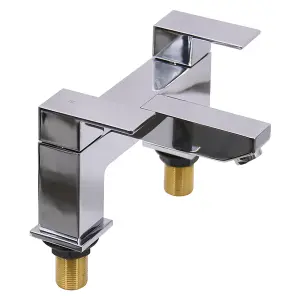 SunDaze Bathroom Bath Filler Mixer Tap Square Dual Handle Tub Level Faucet