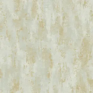 Grandeco Venetian Textured Distressed Concrete Stone Wallpaper, Green