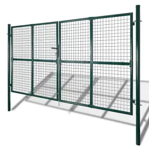 Berkfield Double Door Fence Gate Powder-Coated Steel