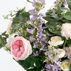 Blooming Artificial - 65cm / 2.25ft Purple / Cream Artificial Harmony Bouquet