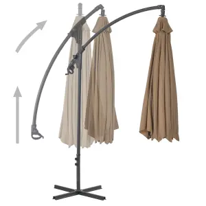 Berkfield Cantilever Umbrella with Steel Pole 300 cm Taupe