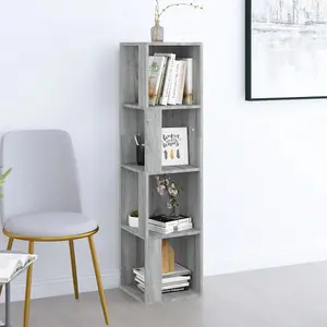 Berkfield Corner Cabinet Grey Sonoma 33x33x132 cm Engineered Wood