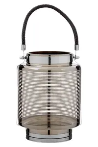 Interiors by Premier Raya Large Nickel Stripe Lantern