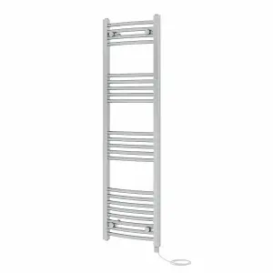 Rinse Bathrooms Electric Heated Towel Rail Curved Chrome Bathroom Towel Radiator 1400x400mm - 800W