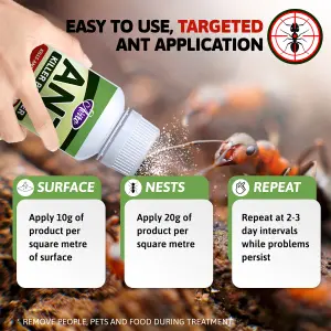 Aviro Ant Killer Powder - Naturally Derived, Pet Friendly Ant Powder Approved For Use On Lawns & Ant Nests. 300g