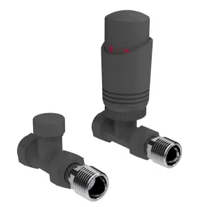 Straight Thermostatic Radiator Valve Pack Anthracite