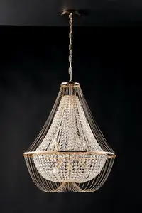 Luminosa Vienna Crystal K9 Chandelier, 60Cm Diameter, Gold, E14