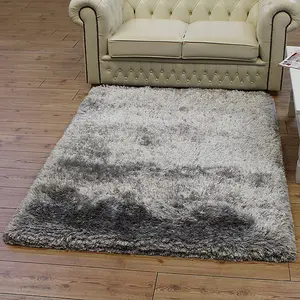 Plush Silver Luxury Shaggy Polyester Modern Luxurious Handmade Sparkle Rug for Living Room and Bedroom-200cm X 300cm