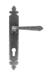 From The Anvil Pewter Cromwell Lever Espag. Lock Set