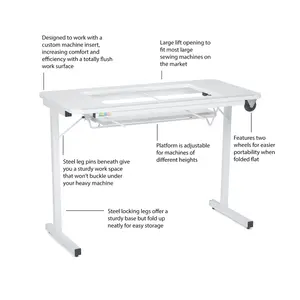 Craft and Hobby Table Fully Assembled White 101.5 x 50 x 71.5cm