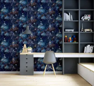 Stardust Charcoal/Blue Wallpaper