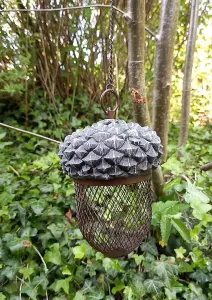 Acorn Bird Feeder Hanging with Mesh for Peanuts or Seeds