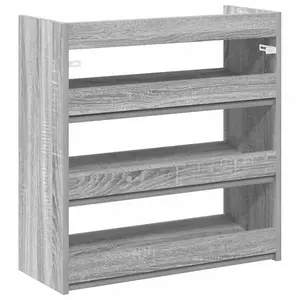 Berkfield Shoe Rack Grey Sonoma 60x25x62 cm Engineered Wood