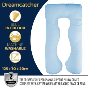 Dreamcatcher Pregnancy Pillow Micro Fleece U Shaped Maternity Support Pillow Blue