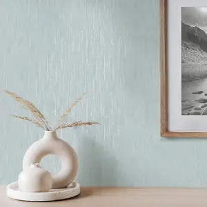 Crown Synergy Texture Blue Grey Wallpaper Glitter Silver Modern Feature Wall