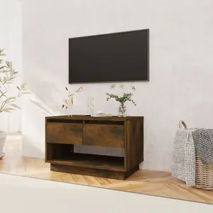 Berkfield TV Cabinet Smoked Oak 70x41x44 cm Engineered Wood