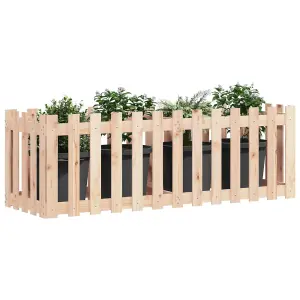 Berkfield Garden Raised Bed with Fence Design 150x50x50 cm Solid Wood Pine