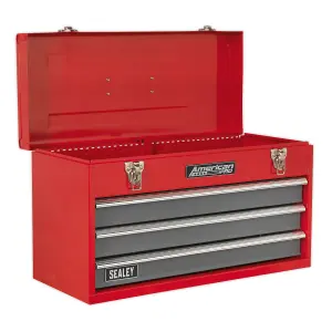 Sealey Portable Tool Chest With 3 Drawers 74 Pieces Tool Kit Red AP9243BBCOMBO