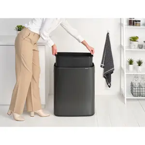 Bo Touch Bin, 60 litre, with 1 inner Plastic Bucket Matt Black