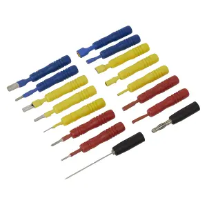 Sealey Test Lead Connector Set For Automotive Use Multicolour 16 Pieces TLCS01