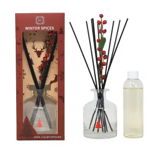 Reed Diffuser Winter Spices 180ml Aromatherapy Holiday Bottle Jar Air Freshener