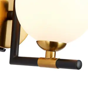 Luminosa Contemporary Wall Lamp Matt Black, Glass