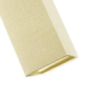 Modern and Stylish Textured Cream Linen Fabric Tall Rectangular 25cm Lampshade