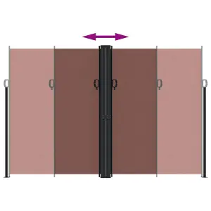 Berkfield Retractable Side Awning Brown 220x600 cm