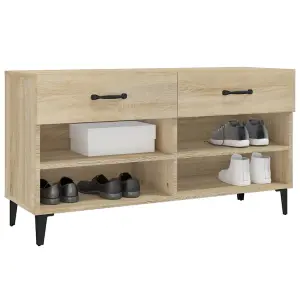 Berkfield Shoe Cabinet Sonoma Oak 102x35x55 cm Engineered Wood