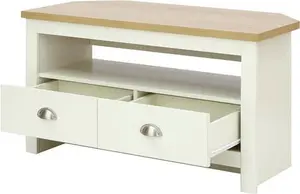 GFW Lancaster 2 Drawer Corner TV Unit - Cream