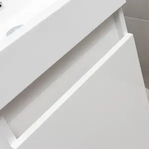 Solstice Gloss White Right Hand Bathroom Vanity Basin & WC Unit Combination (W)900mm (H)890mm