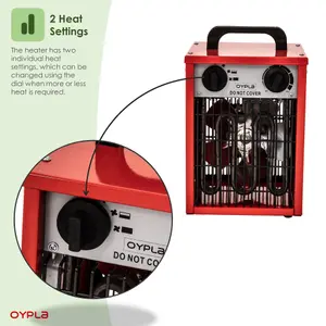 Oypla 2kW Electric Industrial Workshop Garage Space Fan Heater