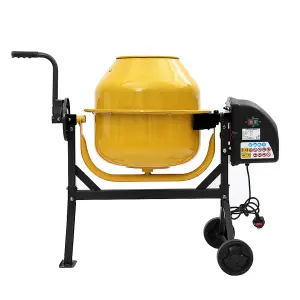 230V 220 W Electric Portable Cement Concrete Mixer with Wheels 63 L