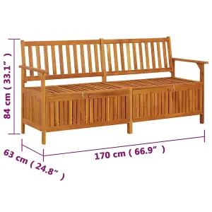 Berkfield Storage Bench 170 cm Solid Wood Acacia