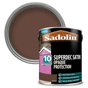 Sadolin Superdec Opaque Satin Wood Protection 1L Walnut